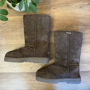 Bearpaw Chocolate Suede Sheepskin Tall boots
